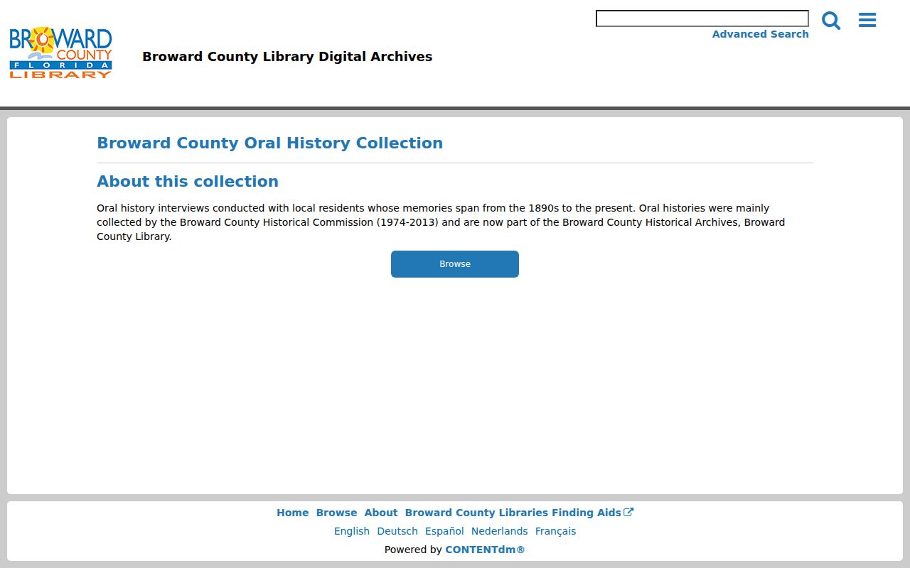 Coconut Creek city directory Broward oral history search