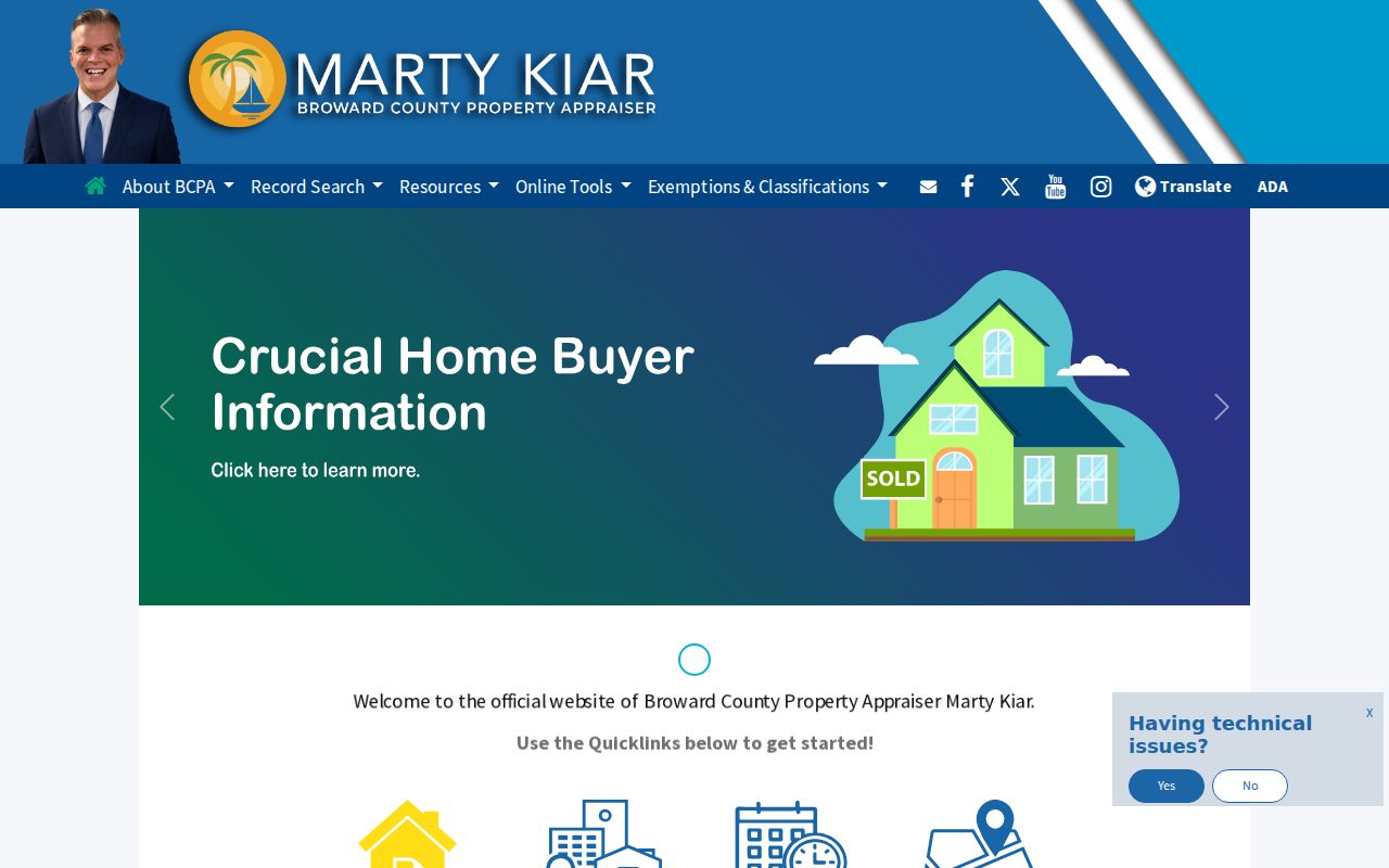 Broward County Property Appraiser search options used for Coconut Creek resident records