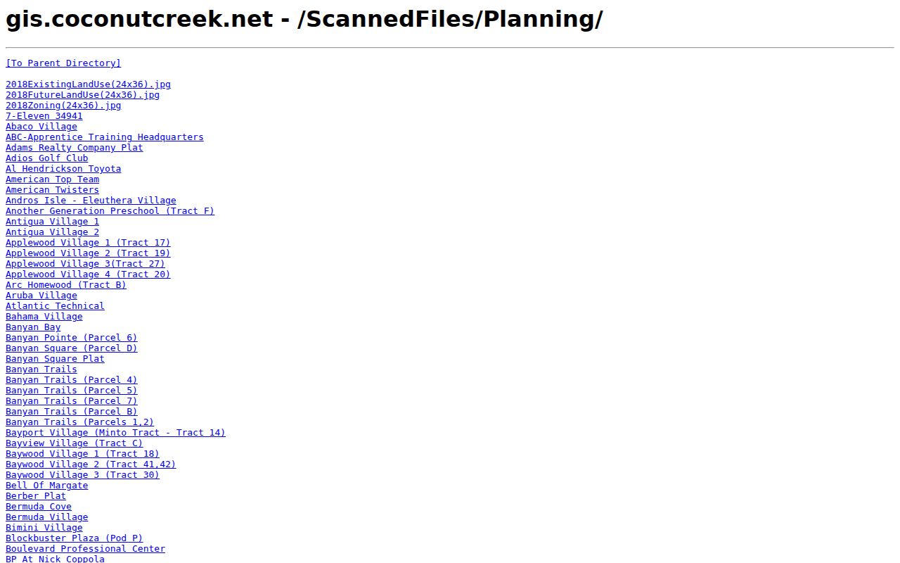 Coconut Creek scanned planning folders by local development